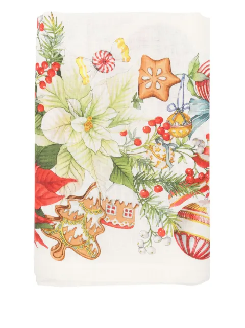 TESSITURA TOSCANA TELERIE Marzape christmas-print tableware (170cm x 270cm)