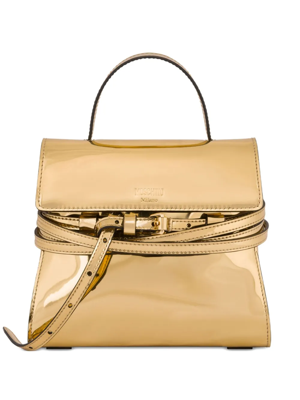 Moschino Tie Me Tote Bag In Gold