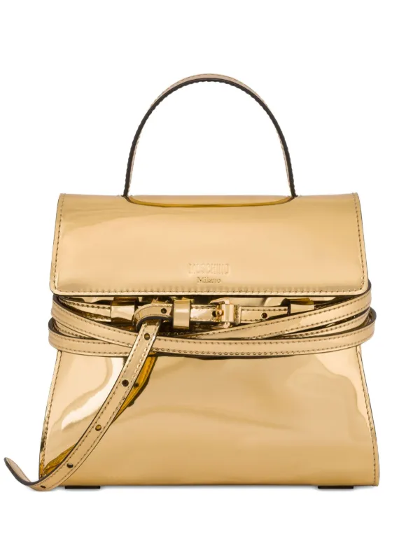 Moschino Moschino Tie Me Small Hand Bag in Gold