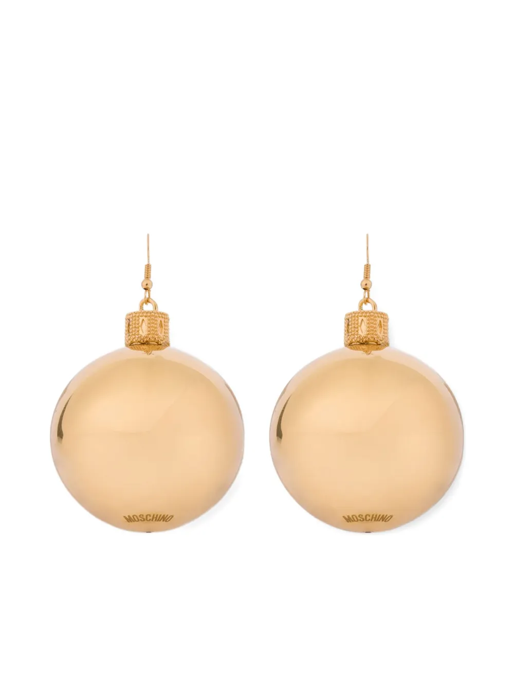 Moschino Sphere-shape Drop Earrings In Gold