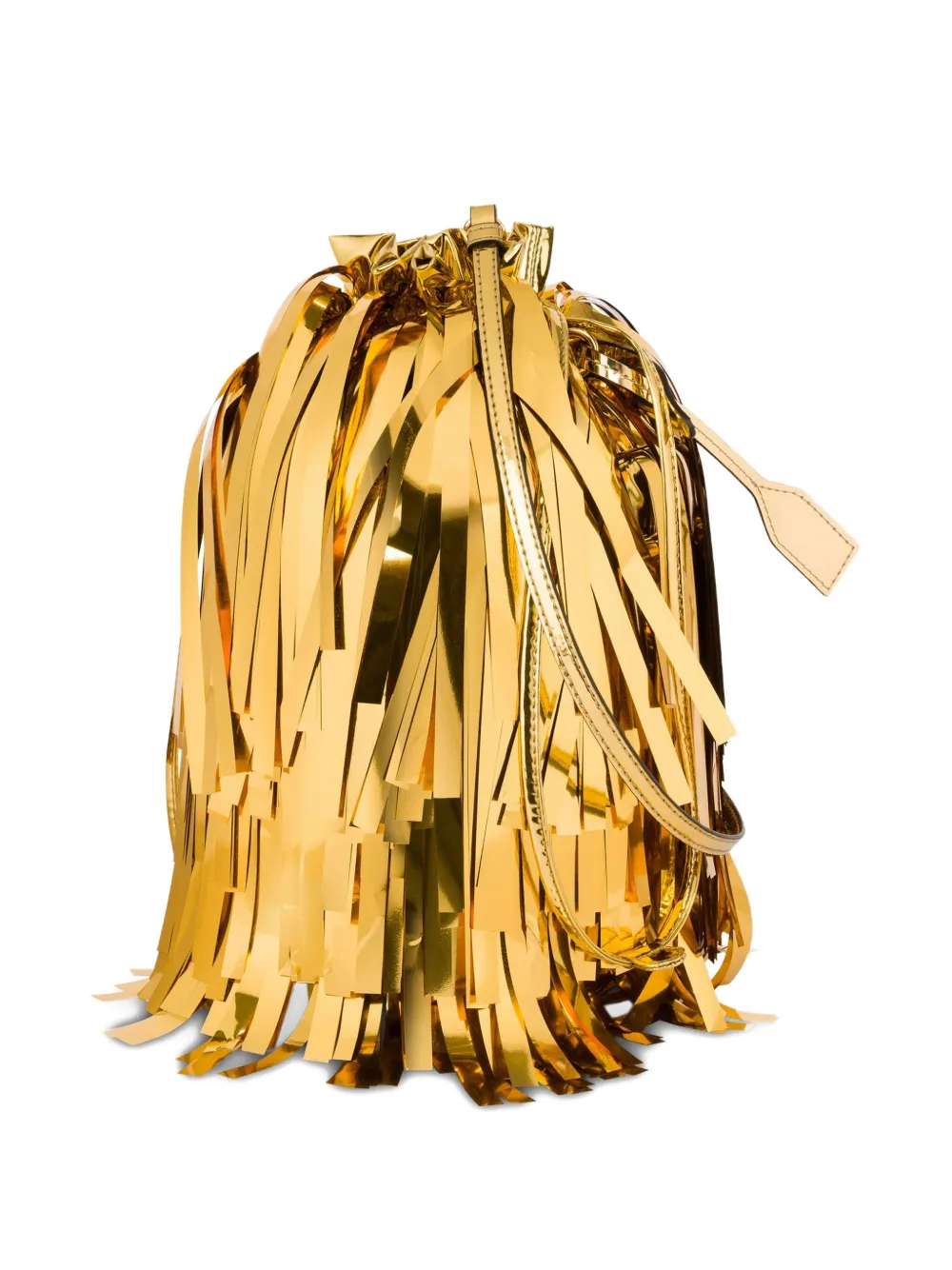 Moschino Mirror Effect Bucket Bag In Gold