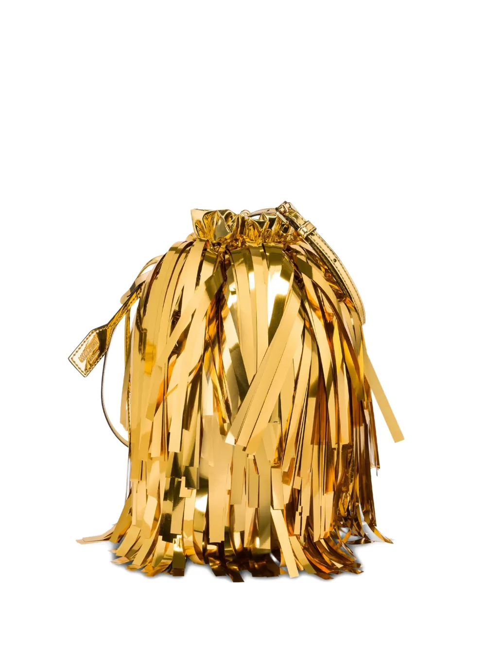Moschino Mirror Effect Bucket Bag In Gold