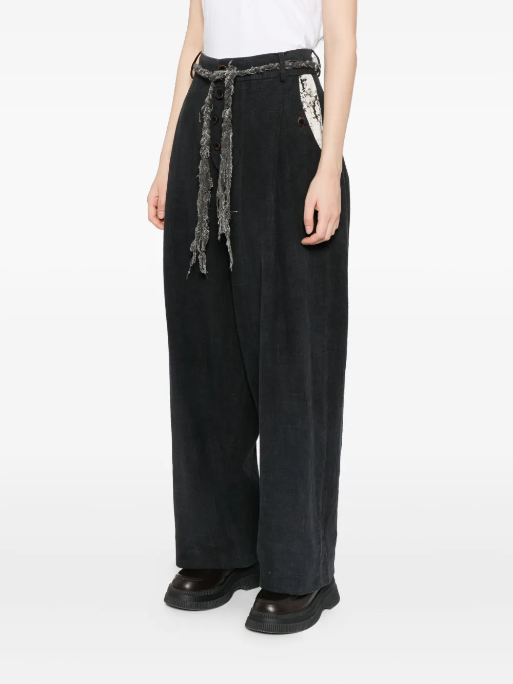 Gg In Red Birdwatcher Trousers In Black