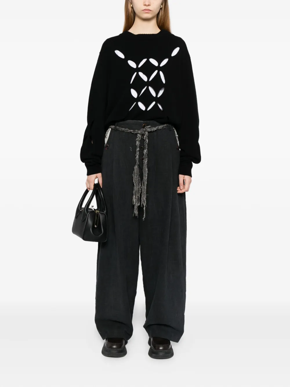 Gg In Red Birdwatcher Trousers In Black