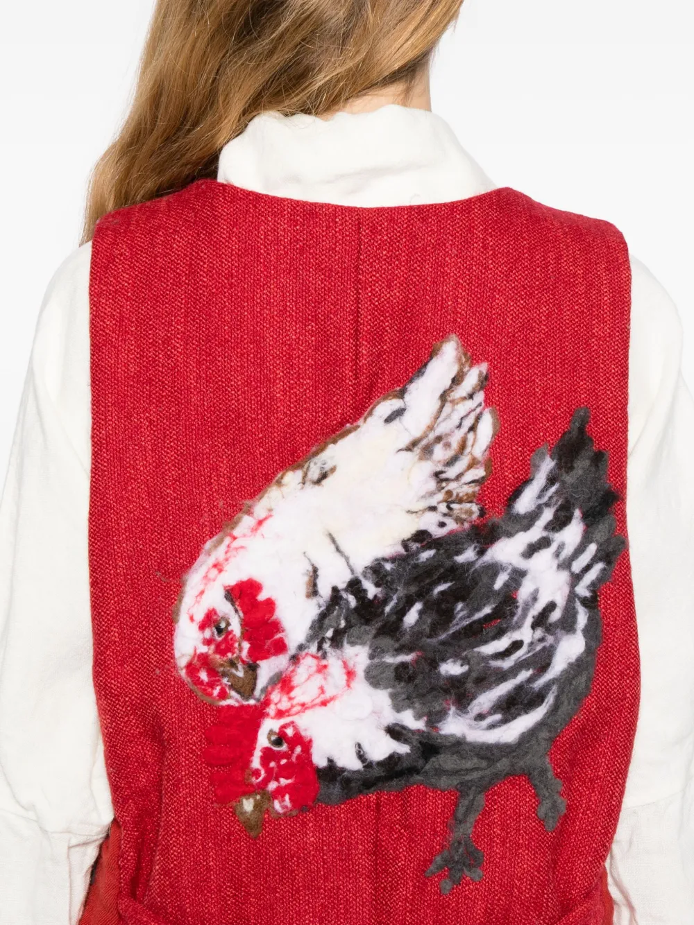 Gg In Red Wool Vest In Red