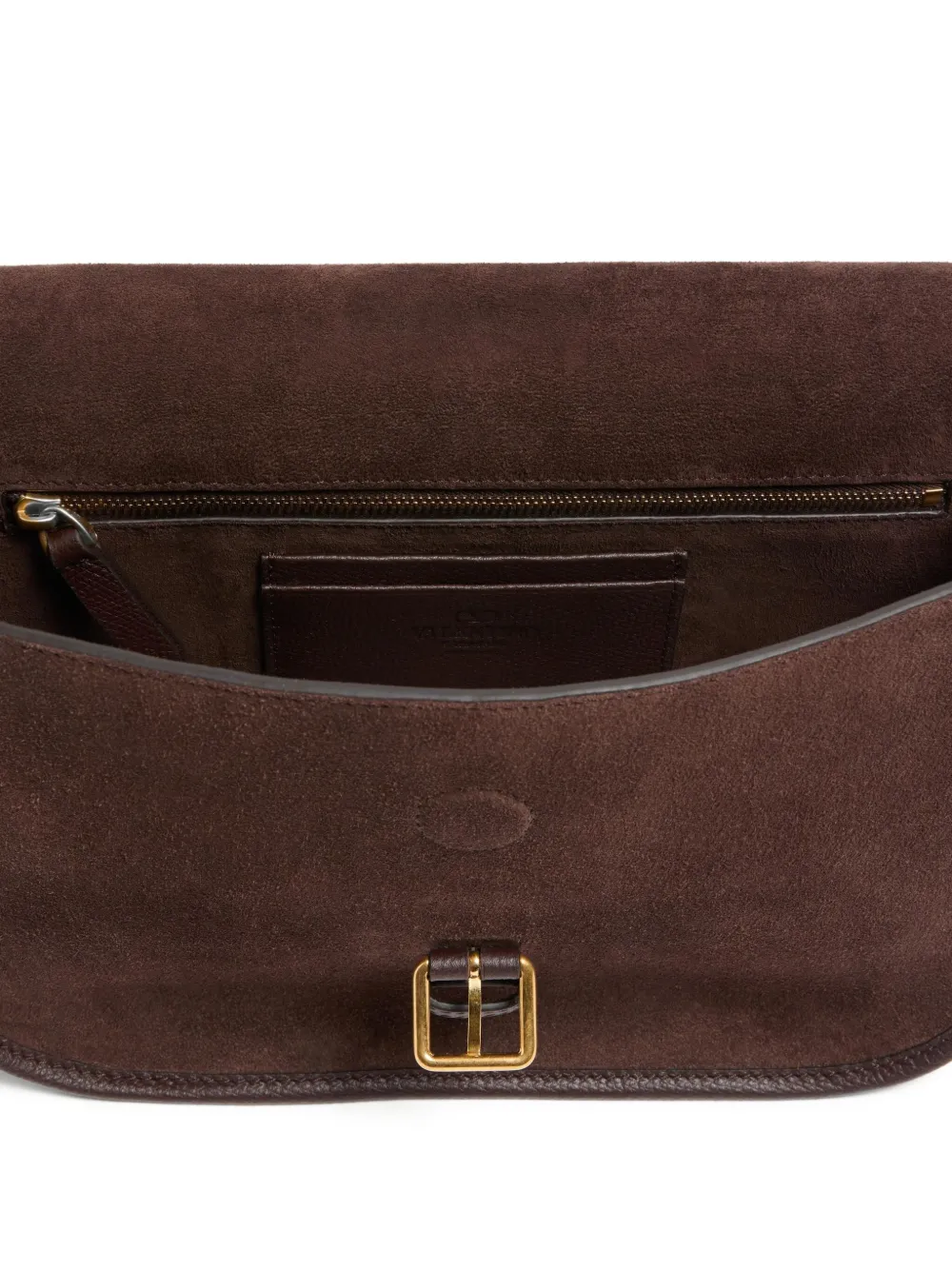 Valentino Garavani Antibes suède schoudertas Bruin
