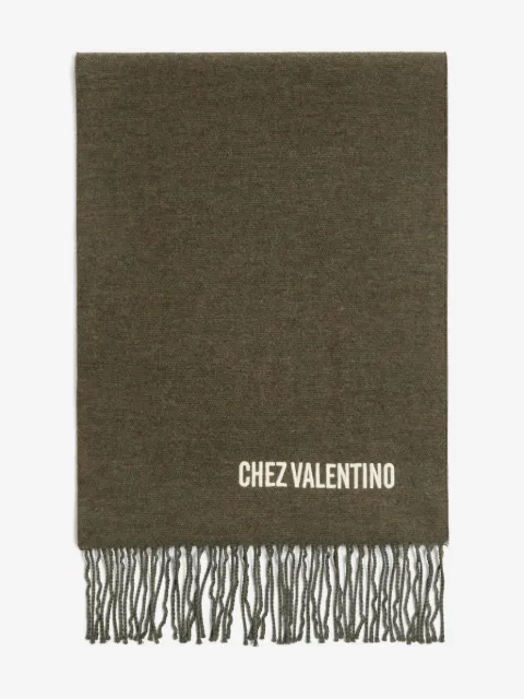 Valentino Garavani Chez -embroidery fringed scarf