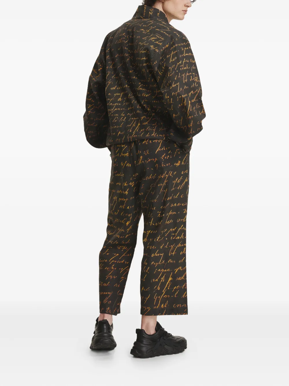 Irina Voinea Writings Balloon-sleeve Jacket In Brown