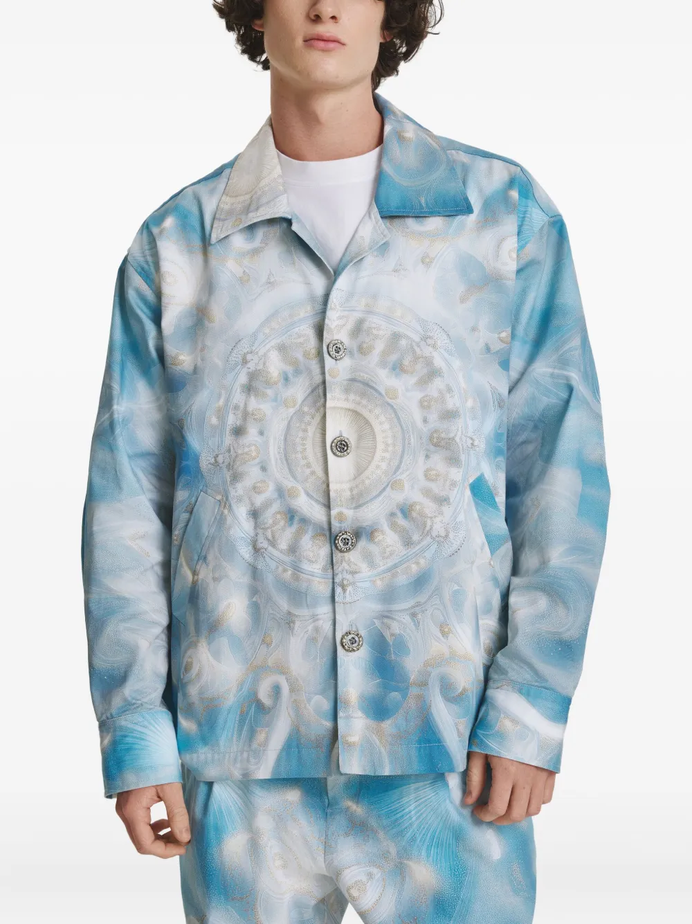 IRINA VOINEA printed overshirt | Blue | Image 1