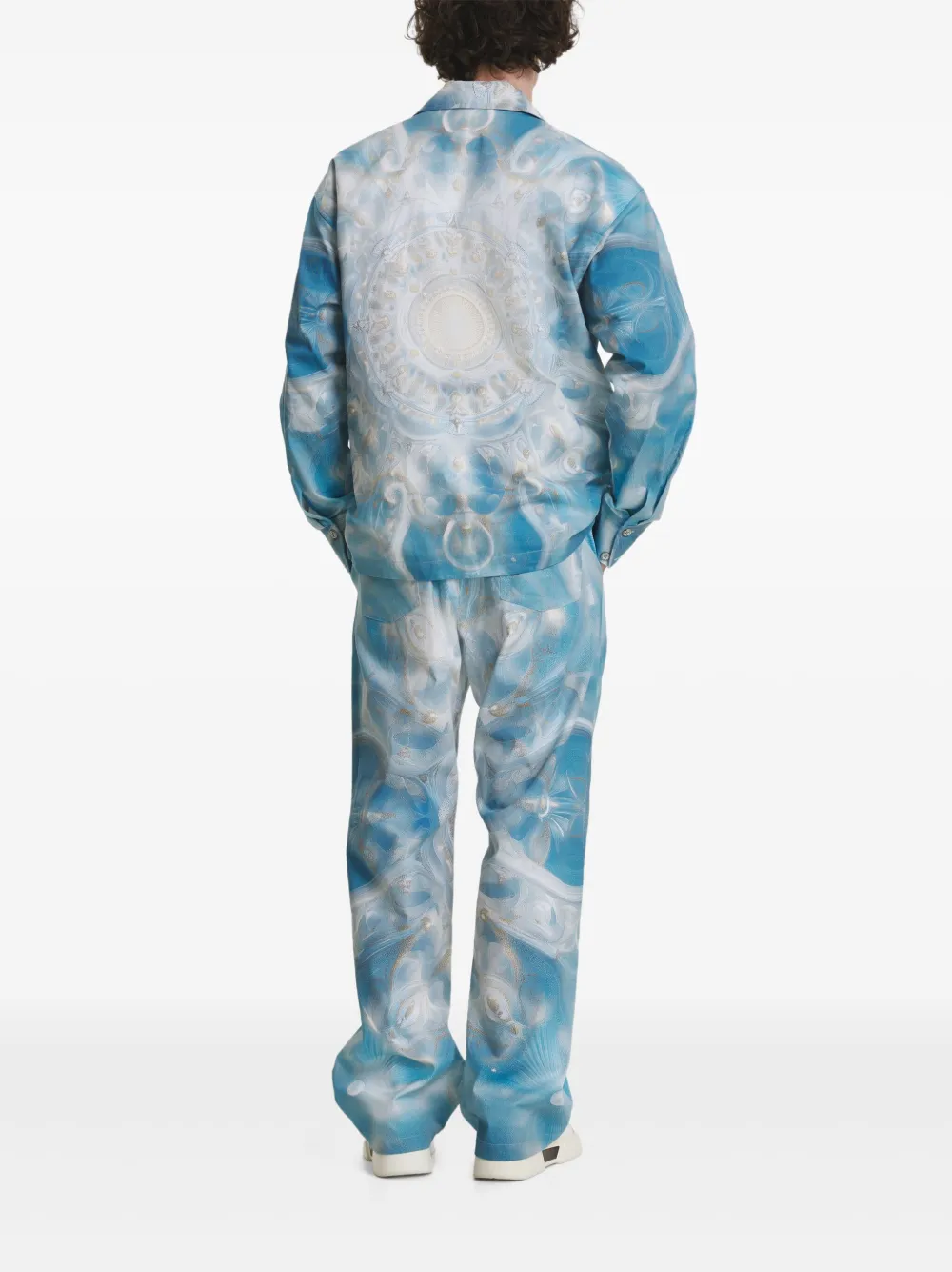 IRINA VOINEA Shirtjack met print Blauw