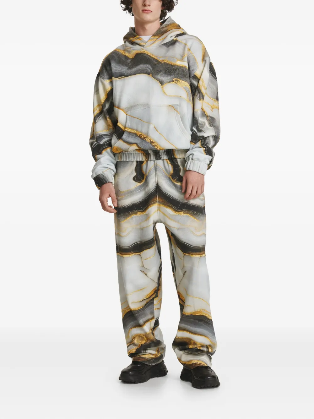 IRINA VOINEA Marble track pants - Beige