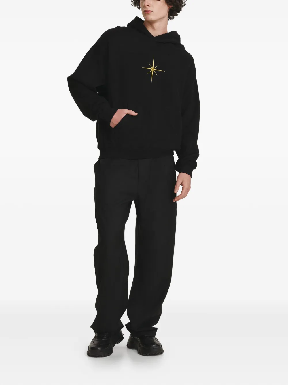 IRINA VOINEA Hoodie met borduurwerk Zwart