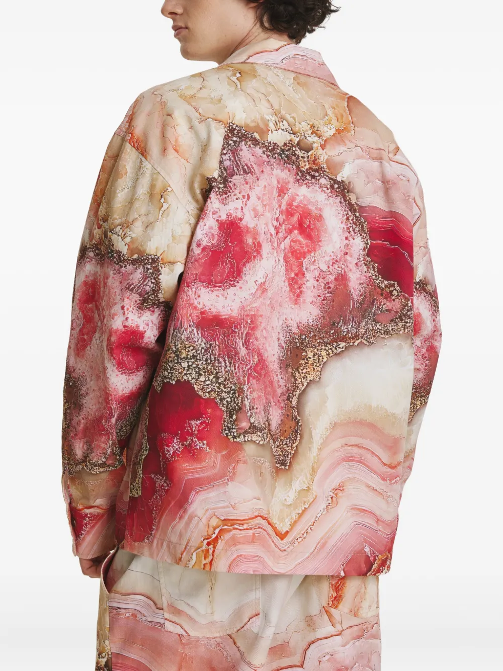 IRINA VOINEA Rose shirtjack met kristallen Roze