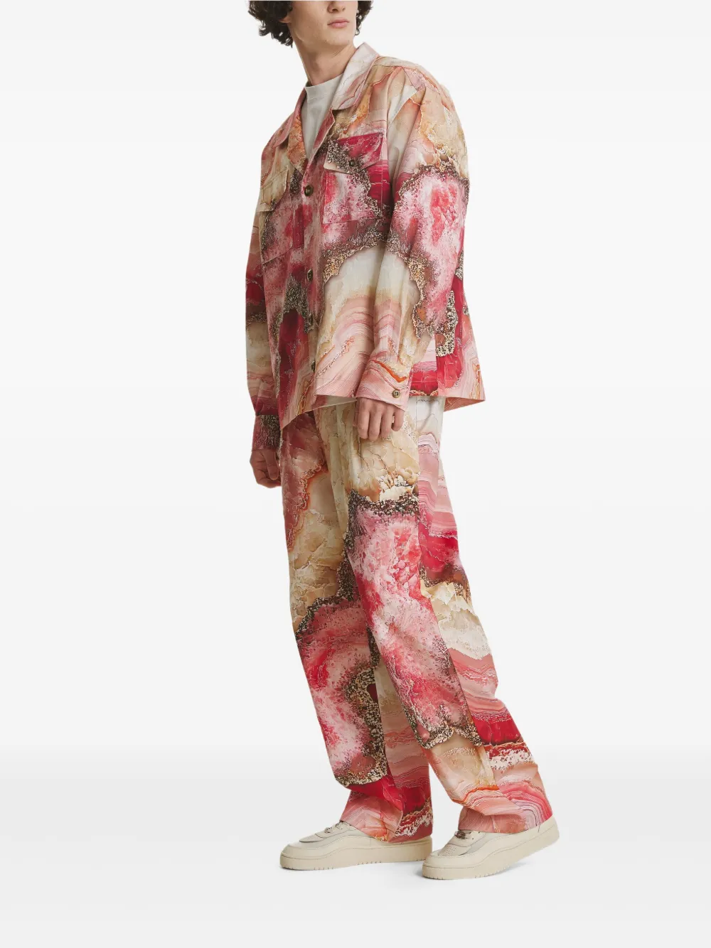 IRINA VOINEA Rose shirtjack met kristallen Roze