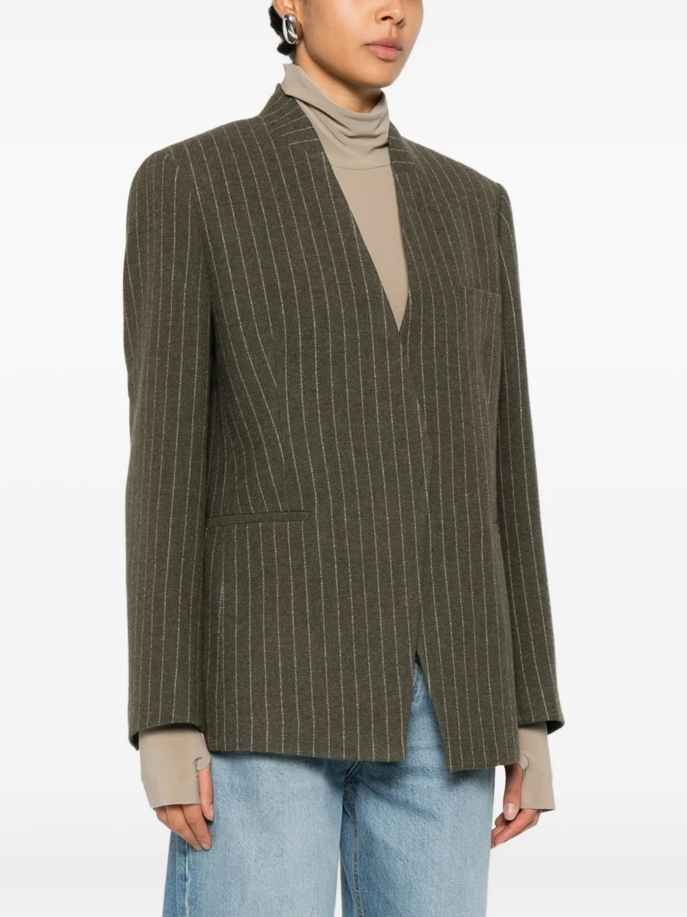 Christian Wijnants Jorolo blazer met krijtstreep Groen