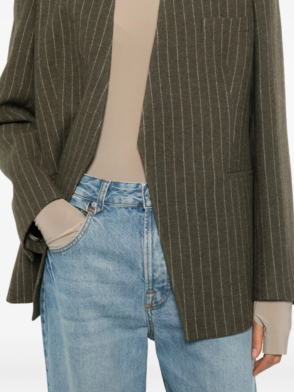 Christian Wijnants Jorolo blazer met krijtstreep Groen