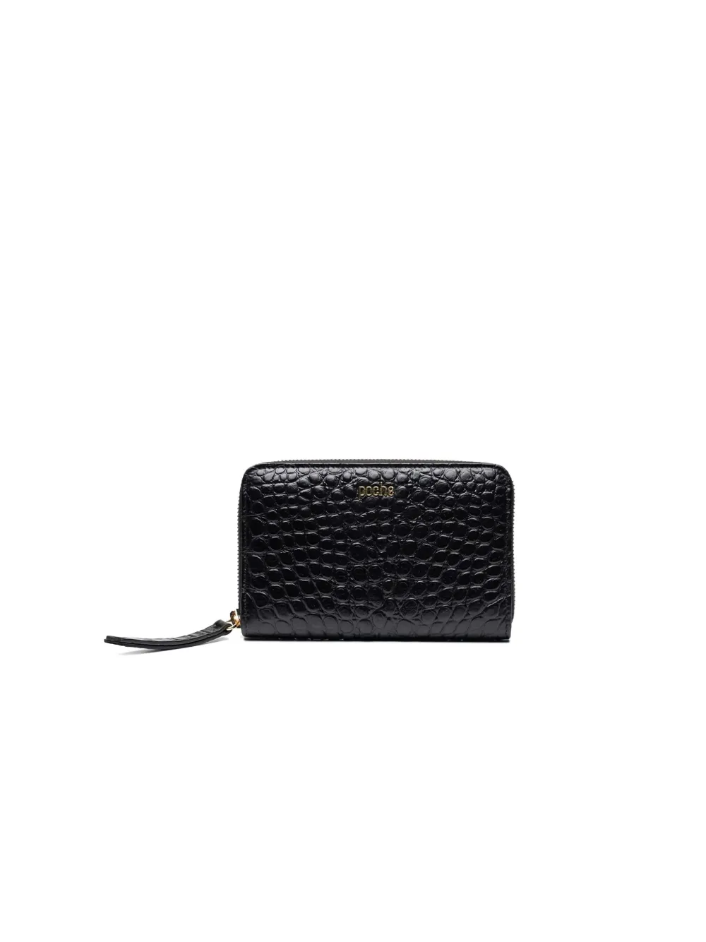 Poche Paris embossed zip wallet - Zwart