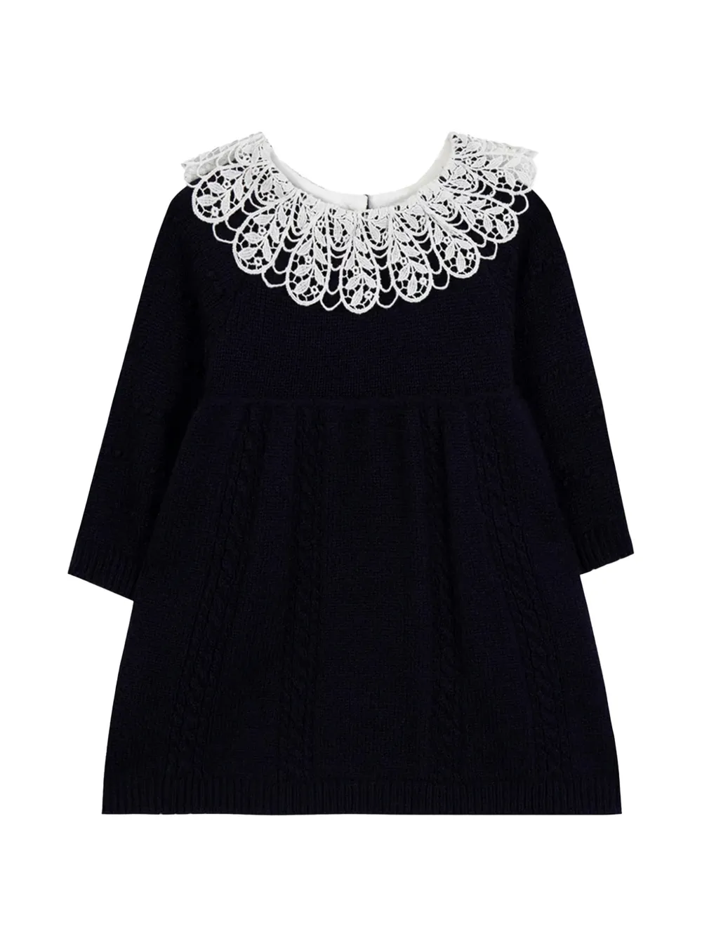 Tartine Et Chocolat lace cable-knit dress - Blu