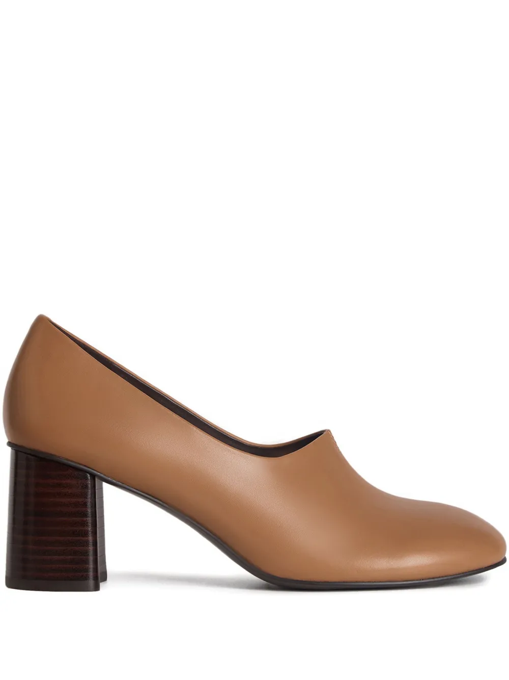 12 Storeez 70mm Leather Pumps In Brown