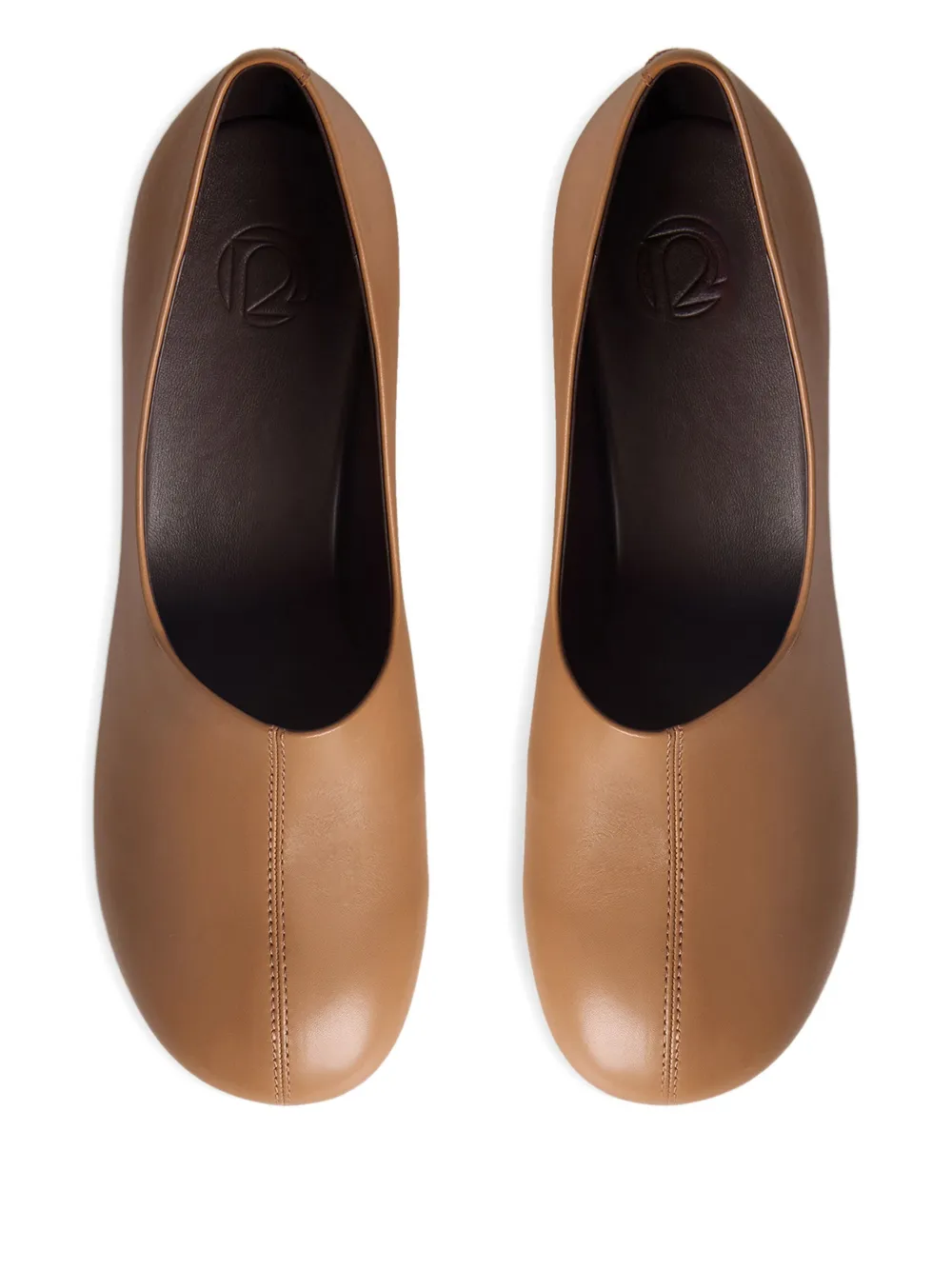 12 STOREEZ 70 mm leren pumps Bruin