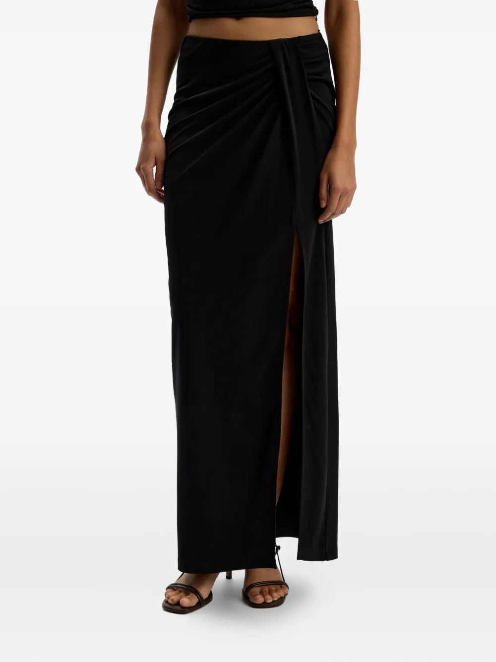 12 Storeez Draped Maxi Skirt In Multi