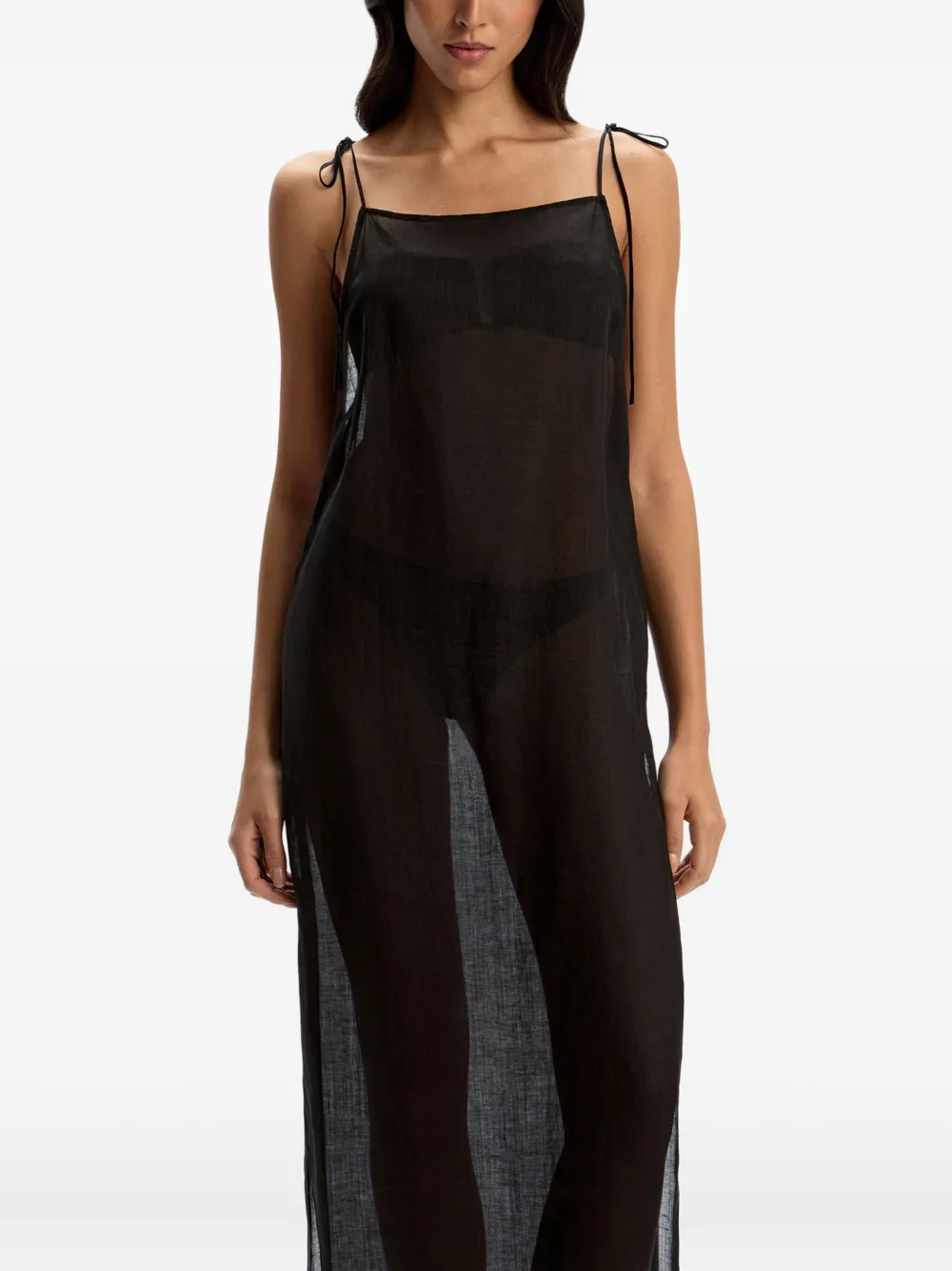 12 Storeez Square-neck Maxi Dress In Multi