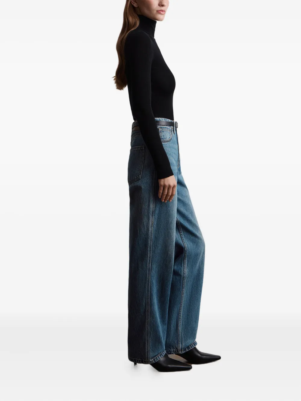 12 STOREEZ Jeans met logopatch Blauw