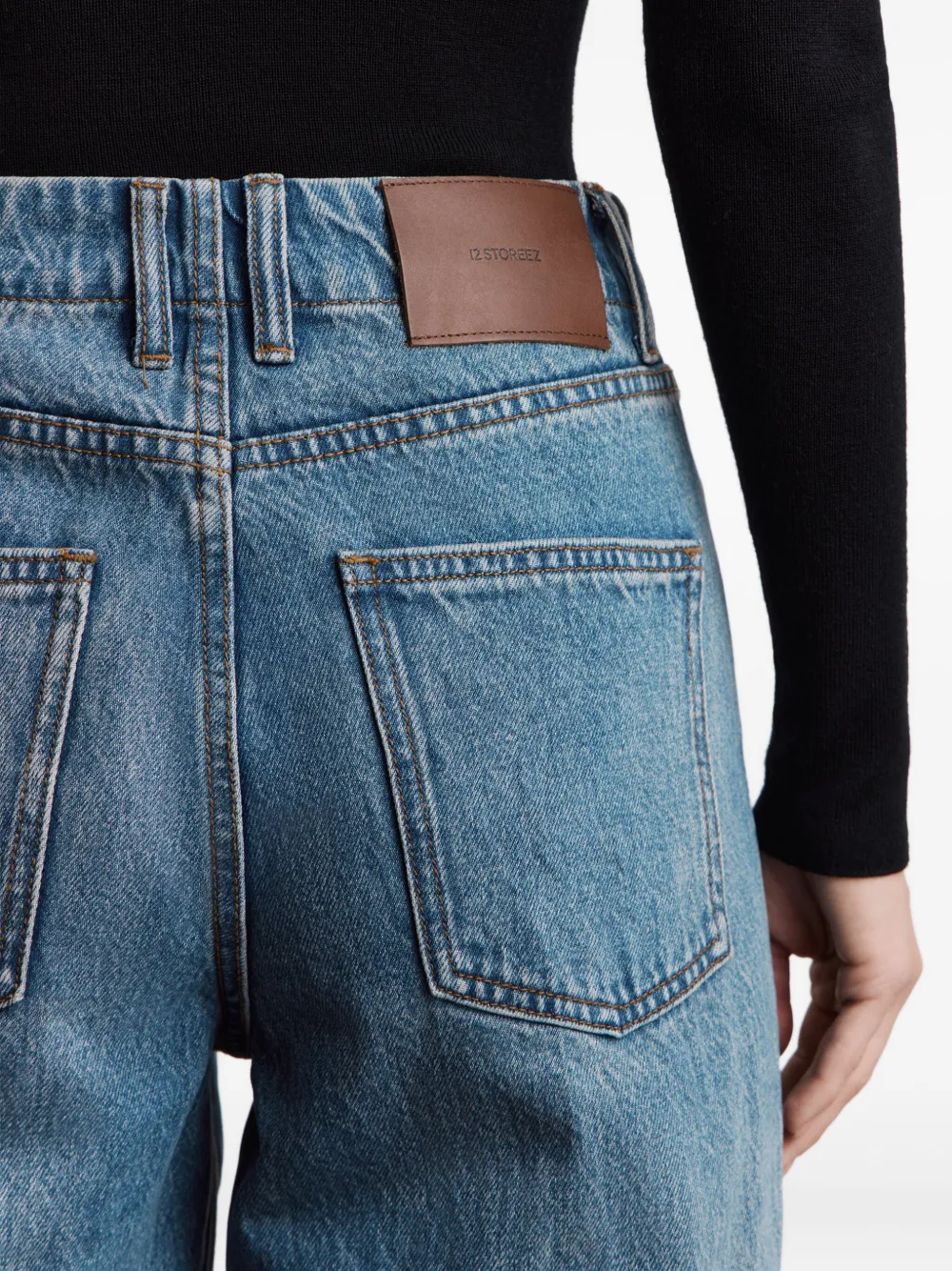 12 STOREEZ Jeans met logopatch Blauw