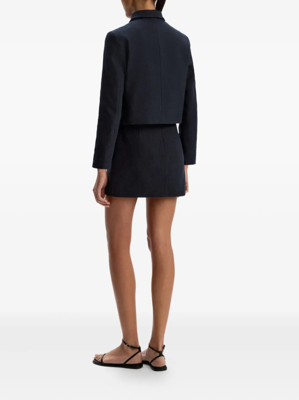 12 Storeez Textured Mini Skirt In Black