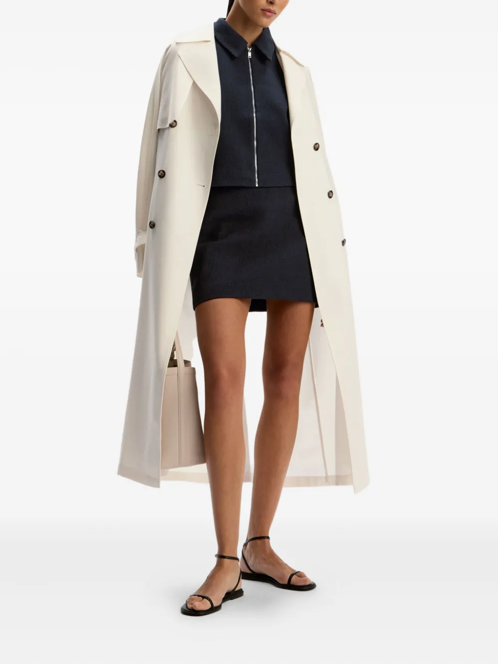 12 Storeez Textured Mini Skirt In Black