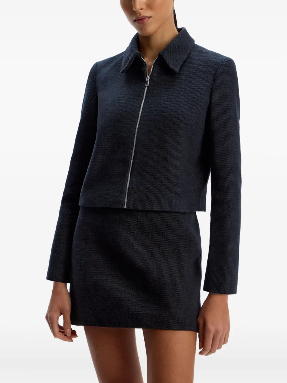 12 Storeez Textured Mini Skirt In Black