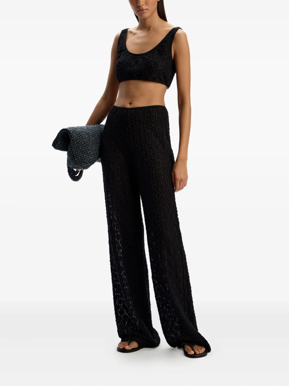 12 Storeez Floral-patterned Trousers In Black