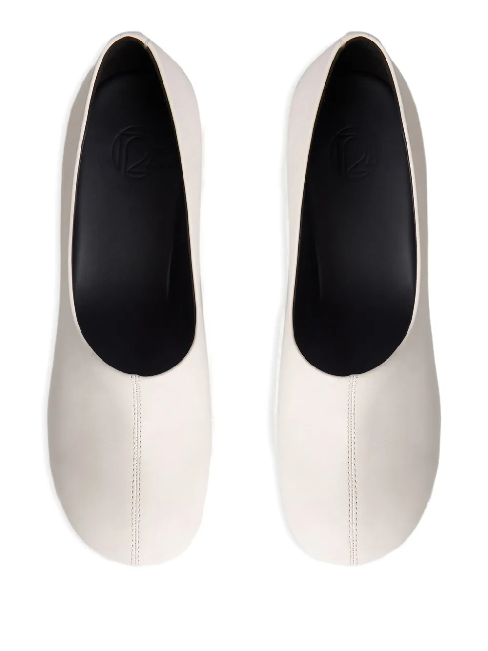 12 STOREEZ 70 mm leren pumps Wit