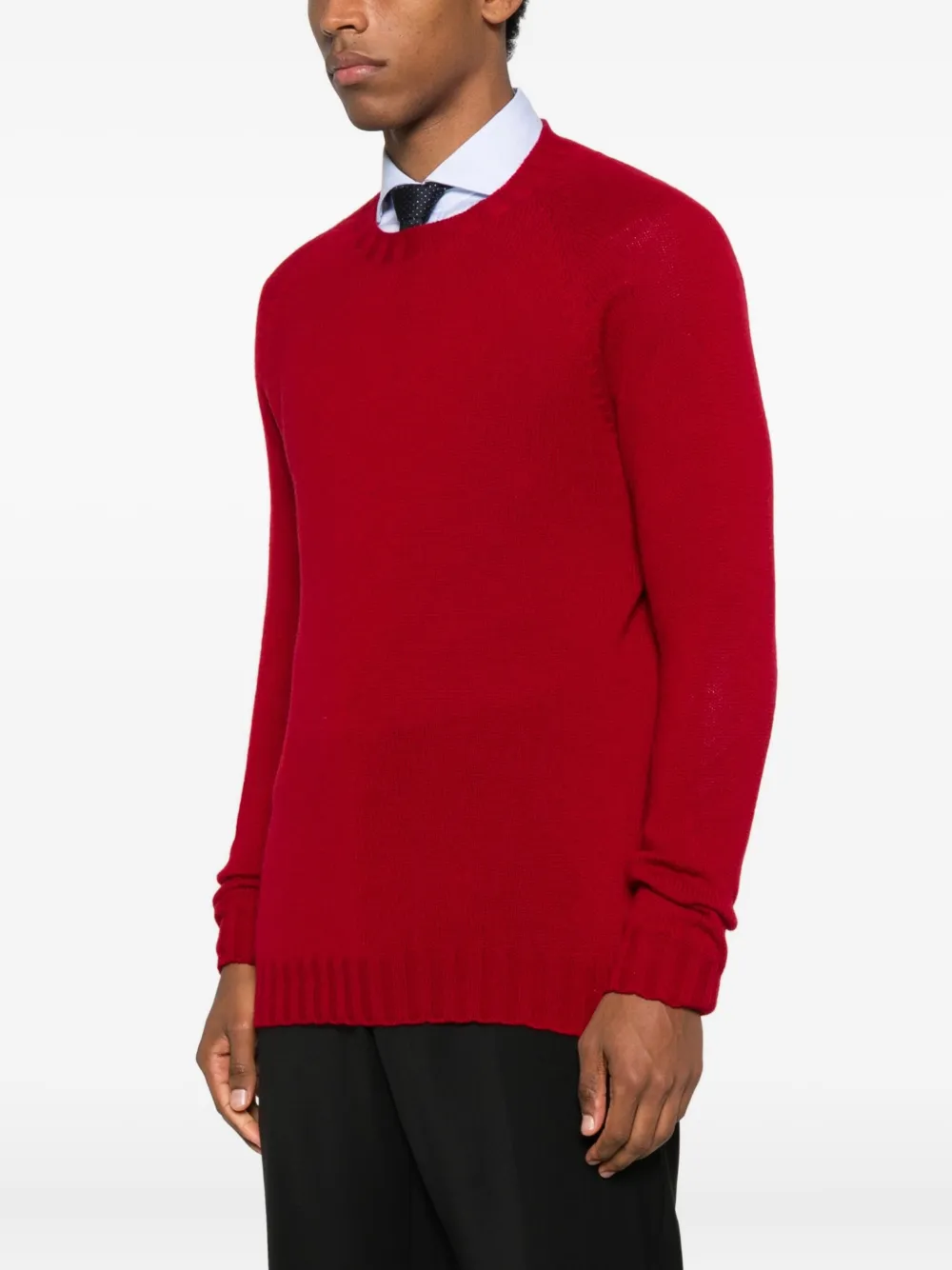 Tagliatore Gebreide trui met ronde hals Rood