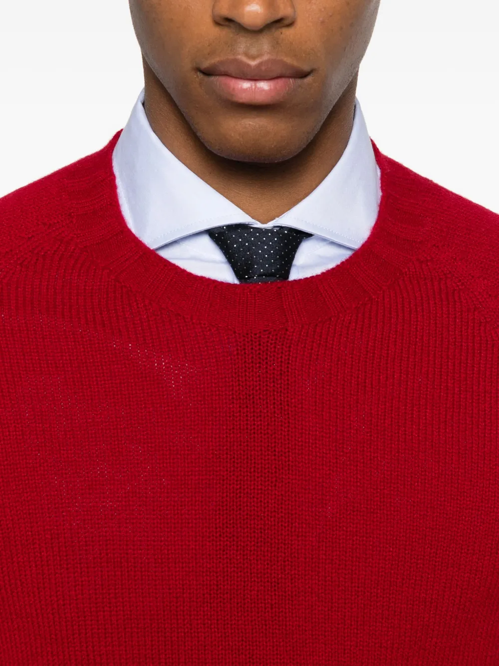 Tagliatore Gebreide trui met ronde hals Rood