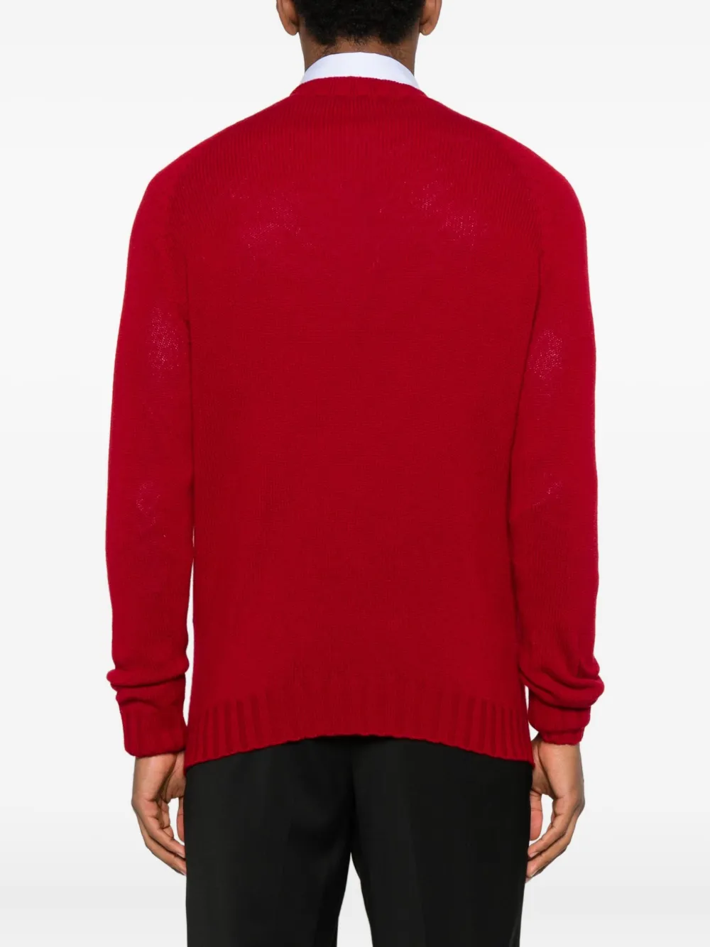 Tagliatore Gebreide trui met ronde hals Rood