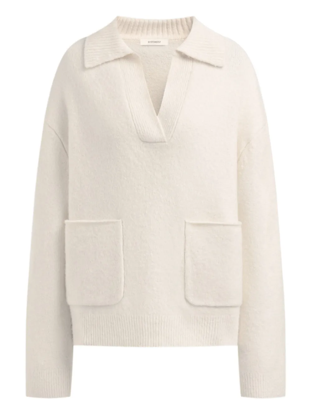 12 STOREEZ Maglione con scollo a V - Toni neutri