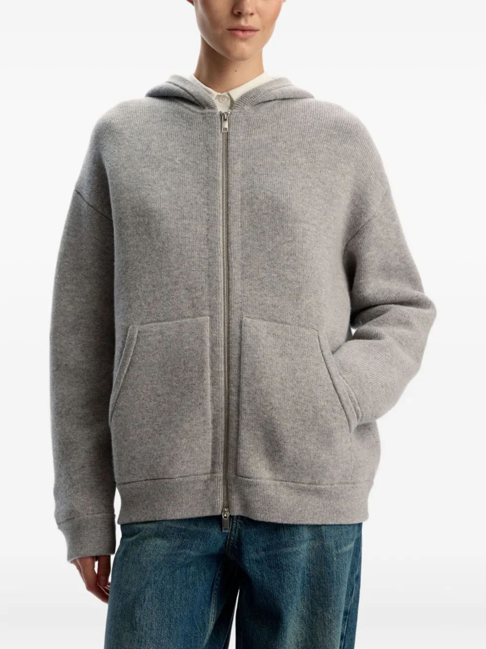 12 STOREEZ Hoodie met rits Grijs