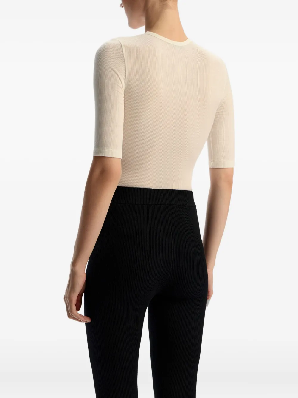 12 STOREEZ Body met Henley-hals Beige