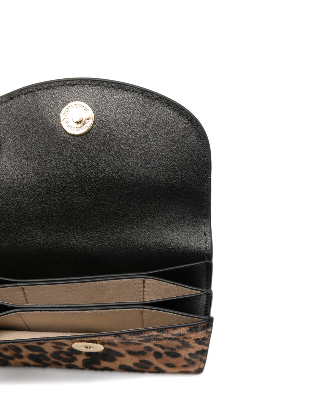 Mc2 Saint Barth Leopard Plaque Wallet In Brown