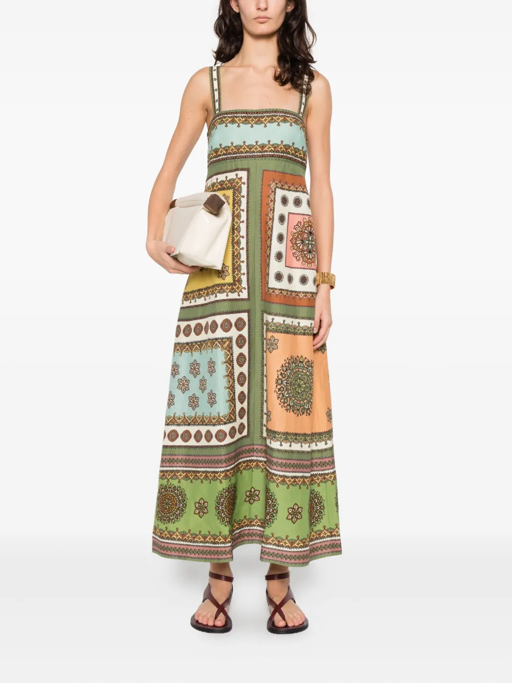 ALEMAIS print-design midi dress - Groen