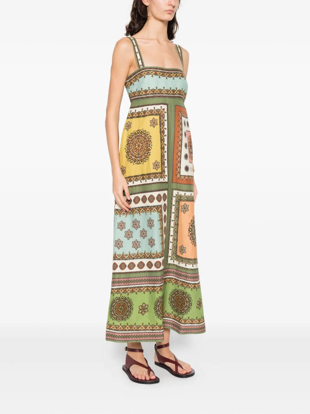 Alemais Print-design Midi Dress In Green