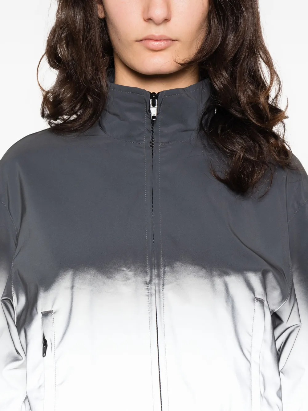 Alexander Wang Ombre Zip Jacket In Black