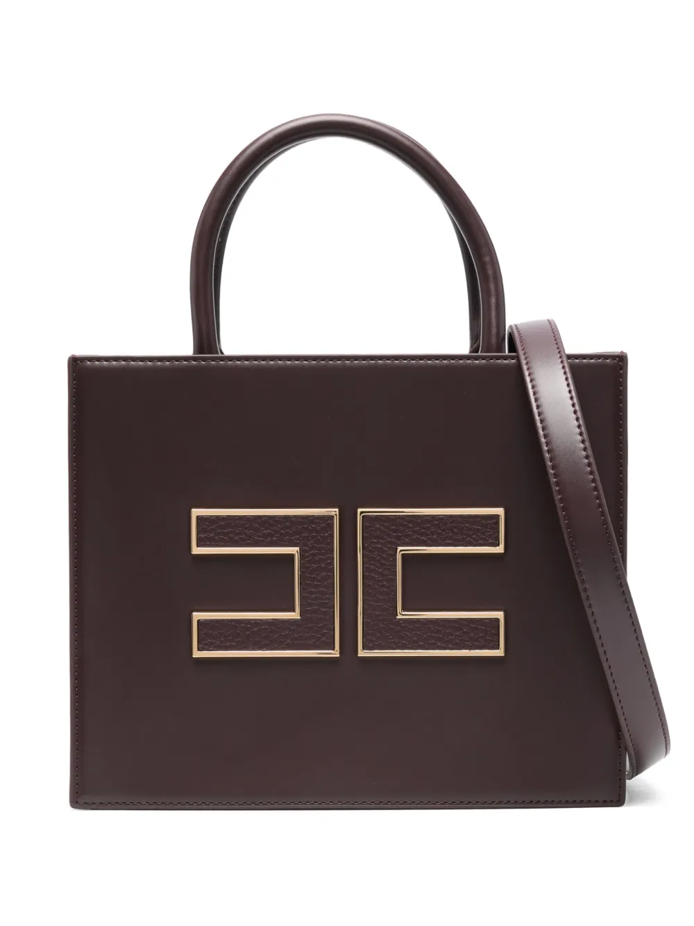 Elisabetta Franchi ロゴアップリケ トートバッグ - パープル