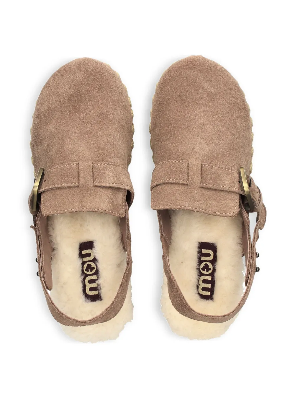 Mou 67 mm muiltjes met studs Beige