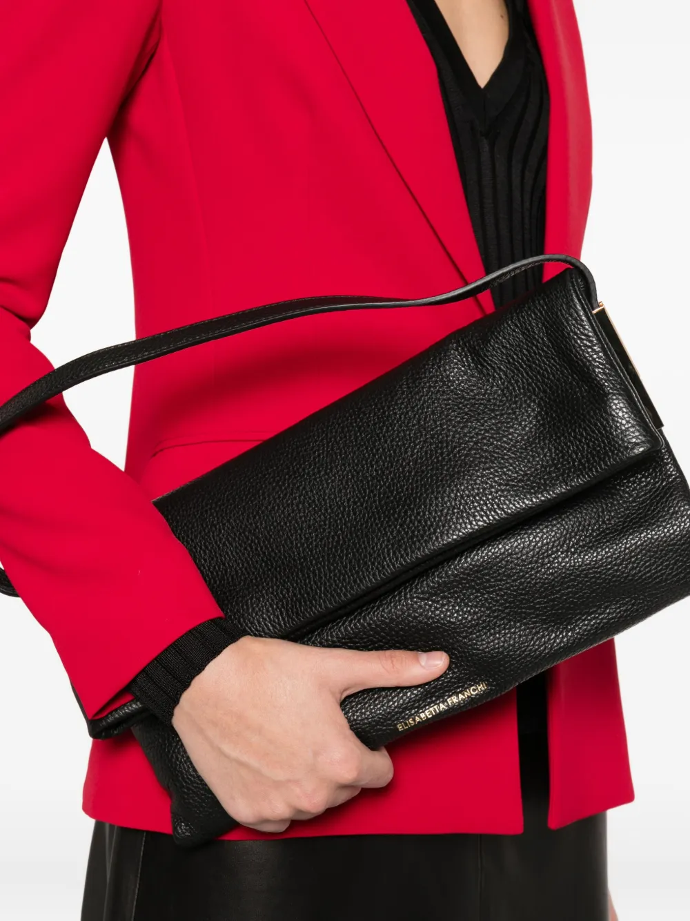 Elisabetta Franchi Shopper met omslag - Zwart