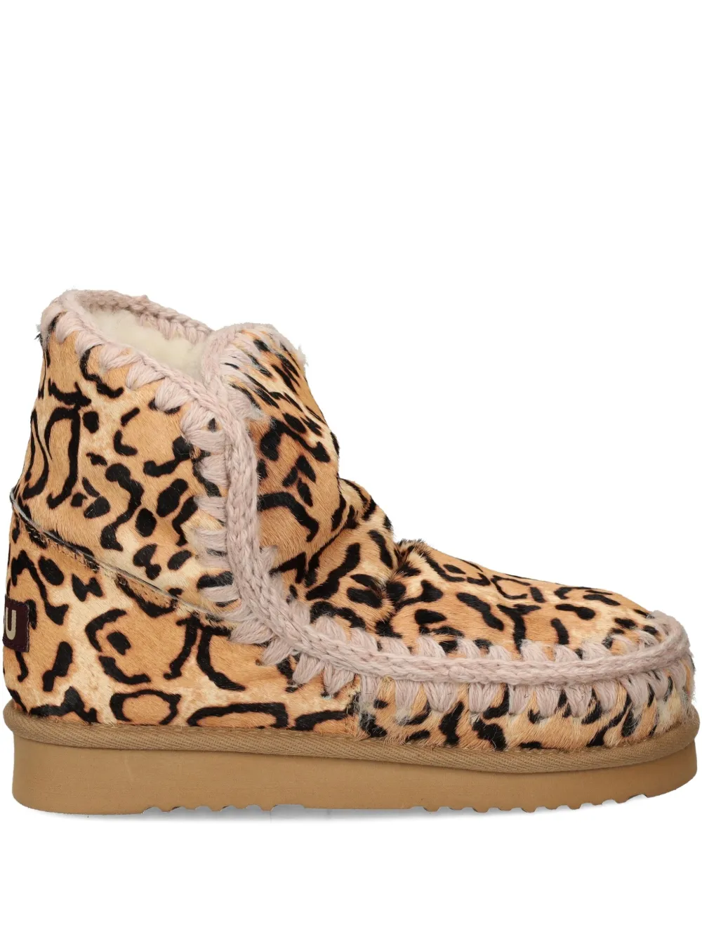 Mou Animal-print Ankle Boots In Multi