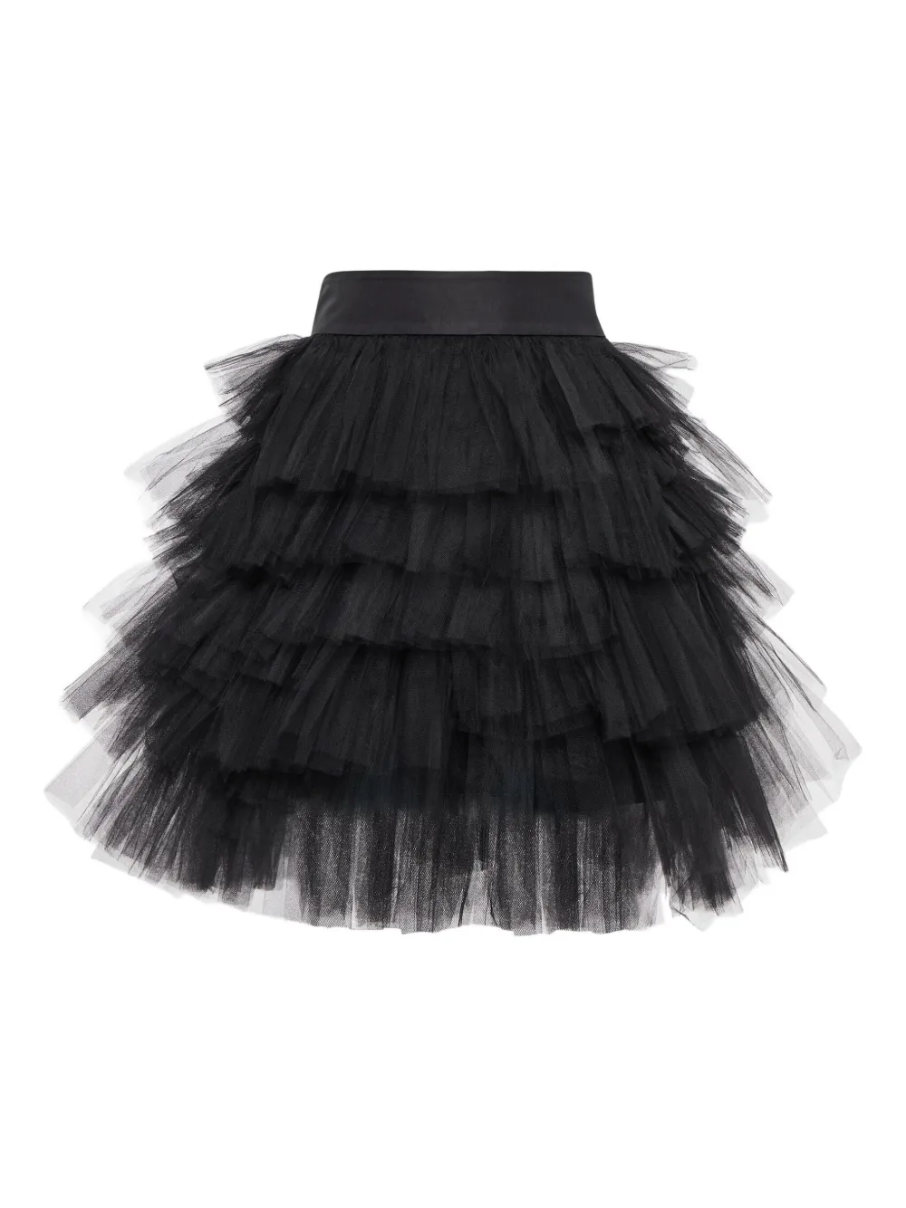 Oscar De La Renta Ruffled Tiered Mini Skirt In Black