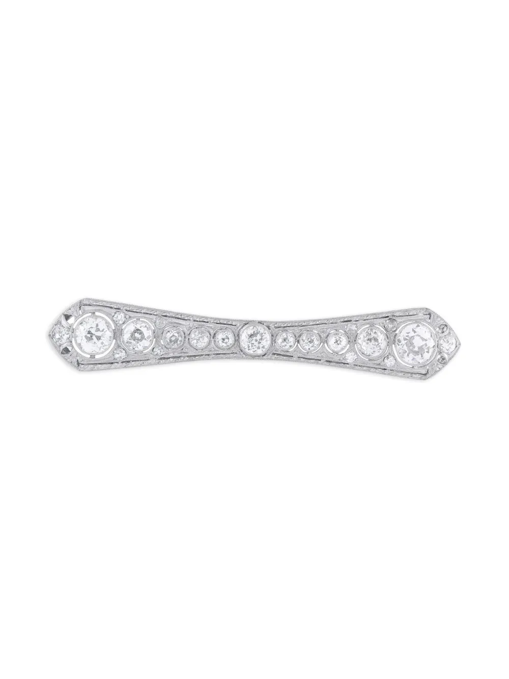 LB Exclusive 14K white gold Art Deco diamond brooch - Silber