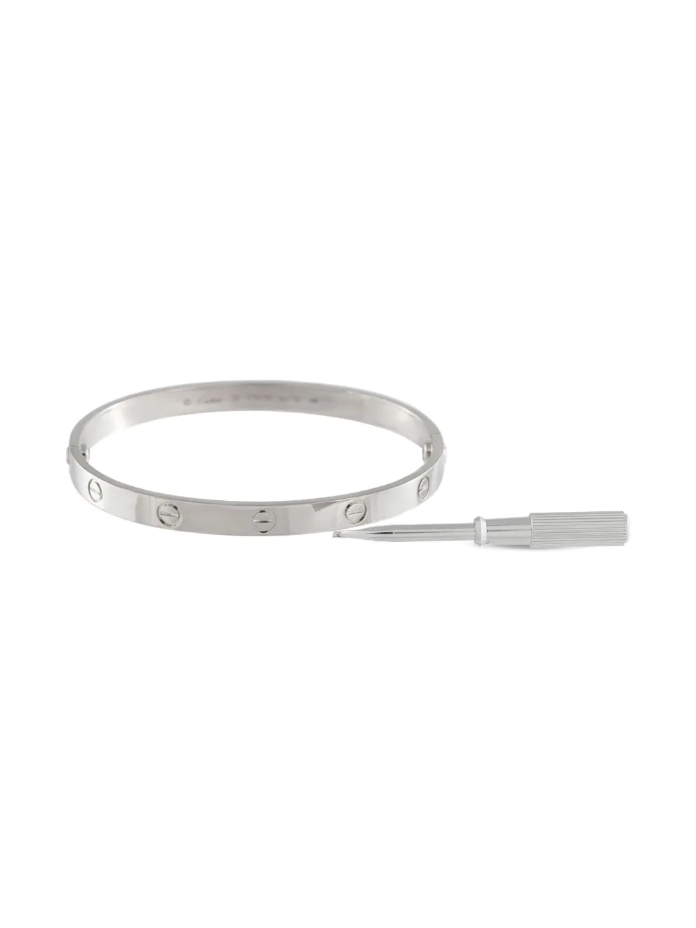 Pre-owned Cartier 18k White Gold Love Bracelet In Silver